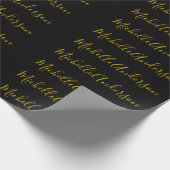 Gouden Kleur Zwart Modern Minimalistisch Handgesch Cadeaupapier (Hoek)