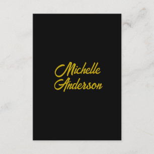 Gouden Kleur Zwart Modern Minimalistisch Handgesch Informatiekaartje