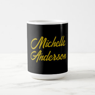 Gouden Kleur Zwart Modern Minimalistisch Handgesch Koffiemok