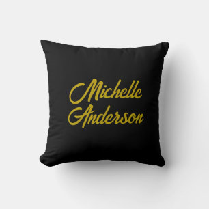 Gouden Kleur Zwart Modern Minimalistisch Handgesch Kussen