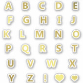 Gouden Kleuren Letters Monogram Sticker Pack Alfab (Voorkant)