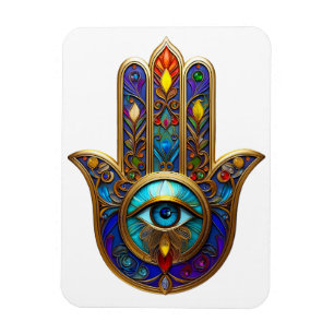 Gouden Kleurrijke Hamsa Turquoise Saffier Derde Oo Magneet