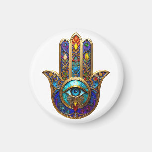 Gouden Kleurrijke Hamsa Turquoise Saffier Derde Oo Magneet