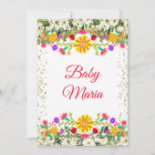 Gouden kleurrijke Mexicaanse Bloemige Fiesta Baby  Kaart (Achterkant)
