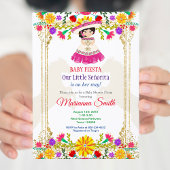 Gouden kleurrijke Mexicaanse bloemrijke Fiesta Bab Kaart