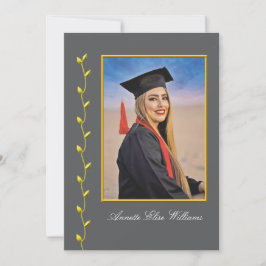 Gouden klimopontwerp met foto afstudeeraankondigin aankondiging
