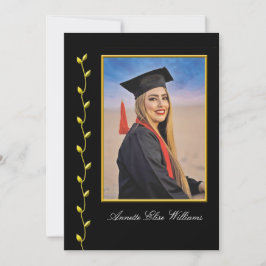 Gouden klimopontwerp met foto afstudeeraankondigin aankondiging