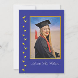 Gouden klimopontwerp met foto afstudeeraankondigin aankondiging
