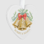 Gouden klokken 50ste huwelijksverjaardag gewoonte ornament (voorkant)