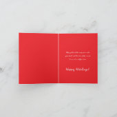 Gouden klokken en rode boog waterverf Kerst Kaart (Binnen)