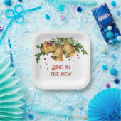 gouden klokken, Holly en bessen papier Bord (Feest)