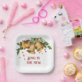 gouden klokken, Holly en bessen papier Bord (Feest)