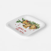 gouden klokken, Holly en bessen papier Bord (Gebogen)