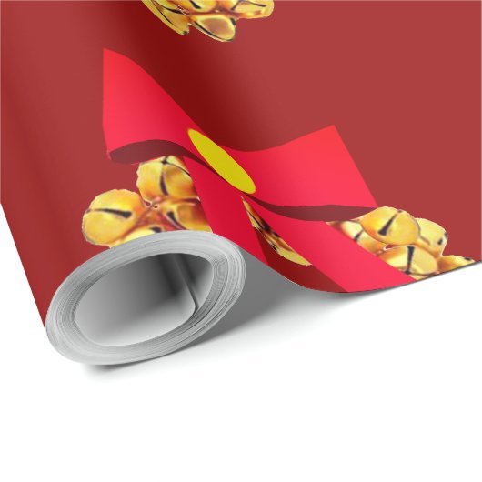 Gouden klokken krans rood inpakpapier (Rol Hoek)