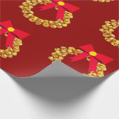 Gouden klokken krans rood inpakpapier (Hoek)