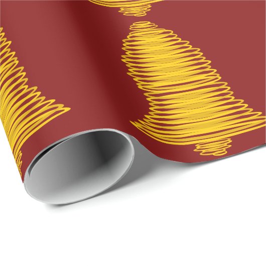 Gouden klokken op donkerrood inpakpapier (Rol Hoek)