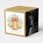 Gouden klokken rode boeg 50ste huwelijksverjaardag bedankdoosjes (Voorkant Zijde)