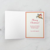 Gouden klokken Roze Bogen Foto Kerst Kaart (Binnen)