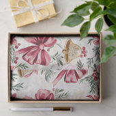 Gouden klokken Roze strikken Kerstmis Tissuepapier (Geschenk)