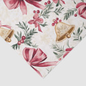 Gouden klokken Roze strikken Kerstmis Tissuepapier (Detail)