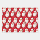 Gouden klokken Santa Poinsettia Bloemen Kerstmis Inpakpapier Vel (Voorkant 2)