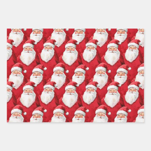 Gouden klokken Santa Poinsettia Bloemen Kerstmis Inpakpapier Vel (Voorkant 2)