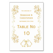 Gouden klokken Scrollwork Ontwerp Wedding Kaart (Voorkant)