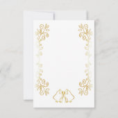 Gouden klokken Scrollwork Ontwerp Wedding Kaart (Achterkant)