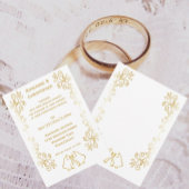 Gouden klokken Scrollwork Ontwerp Wedding Kaart