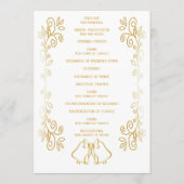 Gouden klokken Scrollwork Ontwerp Wedding Programmakaart (Achterkant)