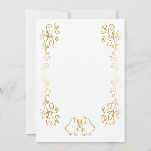 Gouden klokken Scrollwork Ontwerp Wedding Save The Date (Achterkant)