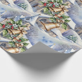 Gouden klokken van kerstdag cadeaupapier (Hoek)