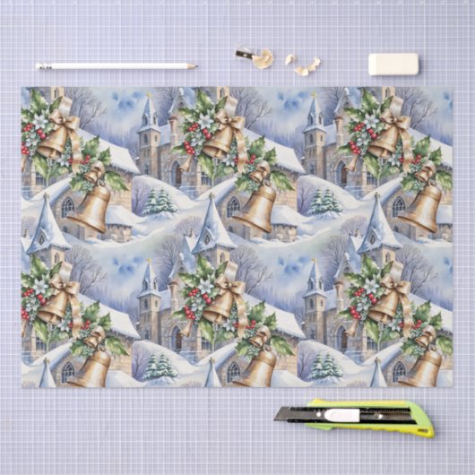 Gouden klokken van kerstdag tissuepapier (Craft)