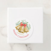 Gouden klokken waterverf groen rood vrolijk kerstf bedankjes labels (In situ)