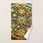 Gouden Klokwerk Hemelse Kunst Bad Handdoek (Handdoek)