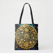 Gouden Klokwerk Hemelse Kunst Tote Bag (Voorkant)