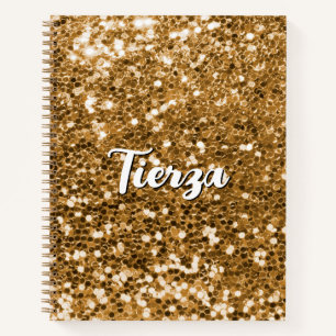 Gouden Klompige Glitter Gepersonaliseerd Notitieboek