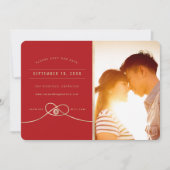 Gouden Knoop Dubbel Geluk Chinese Trouw Foto Save The Date (Voorkant)