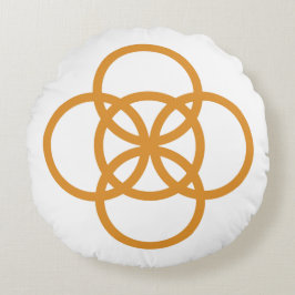 Gouden Knoop Rond Kussen