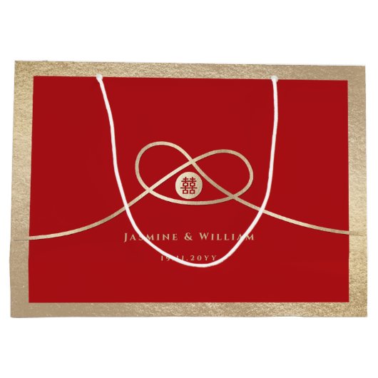 Gouden Knoop Unie Dubbel Geluk Chinese Trouwdag Groot Cadeauzakje (Achterkant)