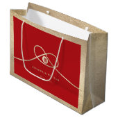 Gouden Knoop Unie Dubbel Geluk Chinese Trouwdag Groot Cadeauzakje (Voorkant Gekanteld)