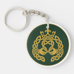 Gouden Knoopwerk Claddagh Sleutelhanger
