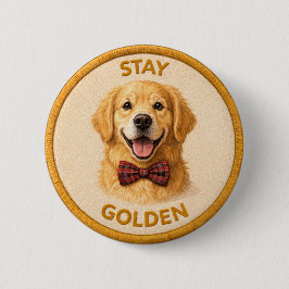 Gouden Knop Ronde Button 5,7 Cm