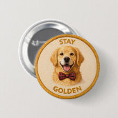 Gouden Knop Ronde Button 5,7 Cm (Voorkant /achterkant)