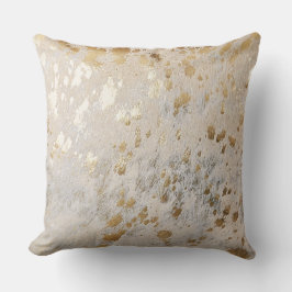 Gouden Koehuidprint Metallic Kussen