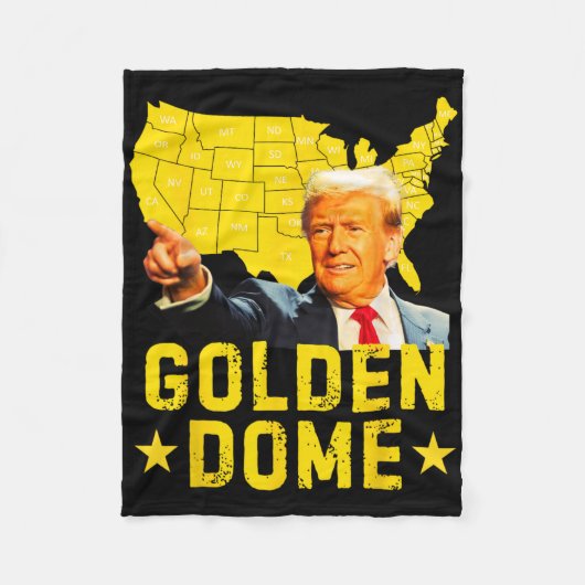 Gouden Koepel Trump Groot Amerikaans Patriottisch  Fleece Deken (Voorkant)