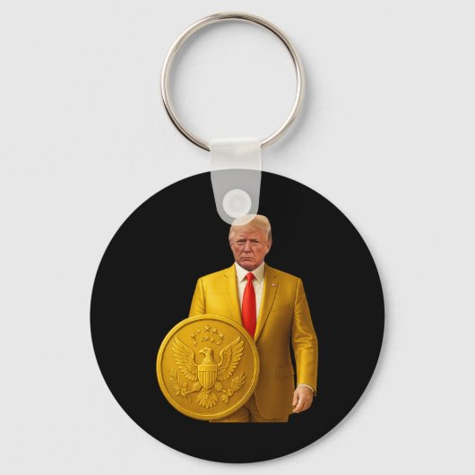 Gouden Koepel Trump Groot Amerikaans Patriottisch Sleutelhanger (Voorkant)