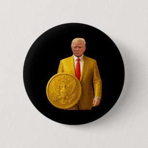 Gouden Koepel Trump Groot Amerikaanse Kaart Patrio Ronde Button 5,7 Cm