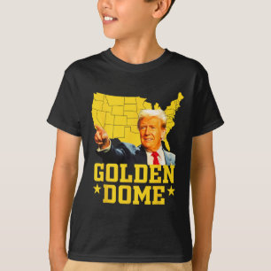 Gouden Koepel Trump Groot Amerikaanse Kaart Patrio T-shirt