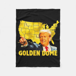 Gouden Koepel Trump Grote Amerikaanse Kaart Patrio Fleece Deken